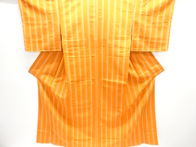 JAPANESE KIMONO / ANTIQUE OMESHI HITOE KIMONO / TAISHO ROMAN STYLE / WOVEN STRIPE